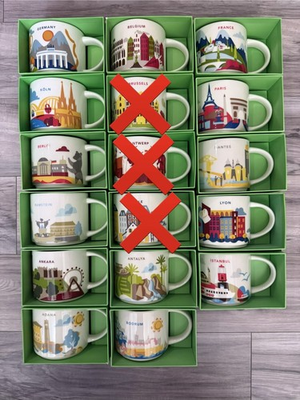 #ad 14oz Starbucks “You Are Here” Mugs — Europe $62.10