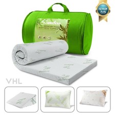 Mattress Topper Bamboo Memory Foam Breathable Bed Mattress or Orthopaedic Pillow