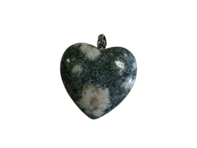 Preseli Bluestone Herz-Kettenanhänger 925 Silber, Stonehenge Stein 