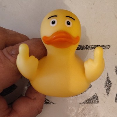 Yellow Rubber Duck Decorative Novelty Party Favor Funny Gag Gift Orange Accent