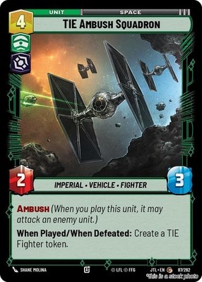 Star Wars Unlimited- TIE Ambush Squadron [(JTL) - 087/262] NM Common