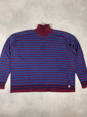 Marin feiner Pullover Marine bordeaux blau Armor Lux 3 L Wolle Baumwolle