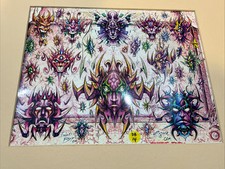 David Bollt 1999 Tattoo Flash  Line Art - Demon God Faces  11x14  