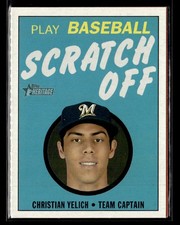 2020 Topps Heritage #6 Christian Yelich 1971 Topps Baseball Scratch-Offs card