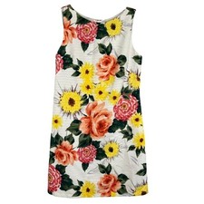 Eliza J Floral Dress 10 Pink Tank Midi Sheath Tropical Preppy Feminine 80s Girly