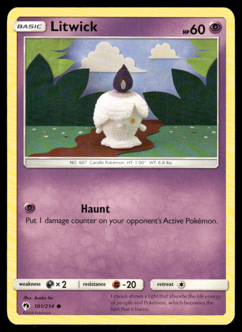 2018 Pokemon Litwick Common Lost Thunder 101/214 LP