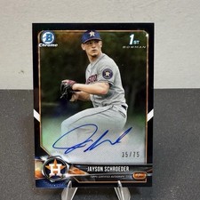 Jayson Schroeder 2018 Bowman Chrome Draft 1st Black Refractor 35/75 AUTO ASTROS