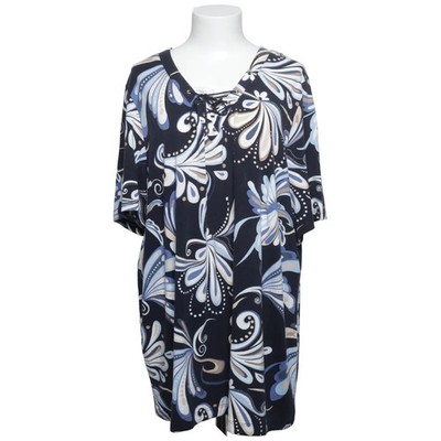 Fabiani, Top, Größe: 52, Blau/Beige/Weiß, Blumen, Damen #who