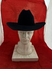 Classic Black Cowboy Hat Size 7 Western Rodeo Ranch 7X Beaver 4” Brim
