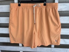 Polo Ralph Lauren Swim Trunks Mens 3XB BIG Lined Drawstring Board Shorts Orange