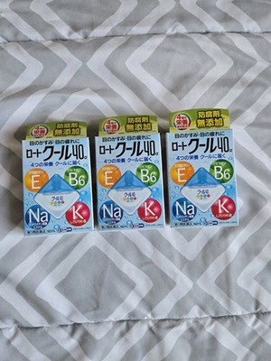 SET OF 3 ROHTO KUTA 40 ALPHA SUPER COOLING Eye Drops  EXP AUG 2028 US SELLER