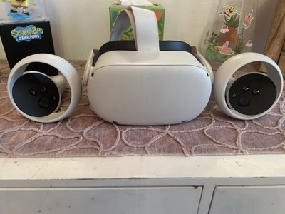 Meta Quest 2 White Plastic Standalone VR Headset with Controllers, Model Quest 2