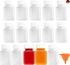 15 Stk 100ml Kleine Plastikflaschen zum Befüllen Transparent mit Deckel, Leere 