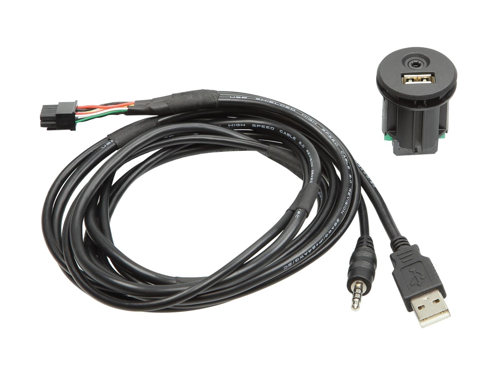 Câble de remplacement USB AUX robuste compatible Nissan 2009-2017 avec connecteurs blindés