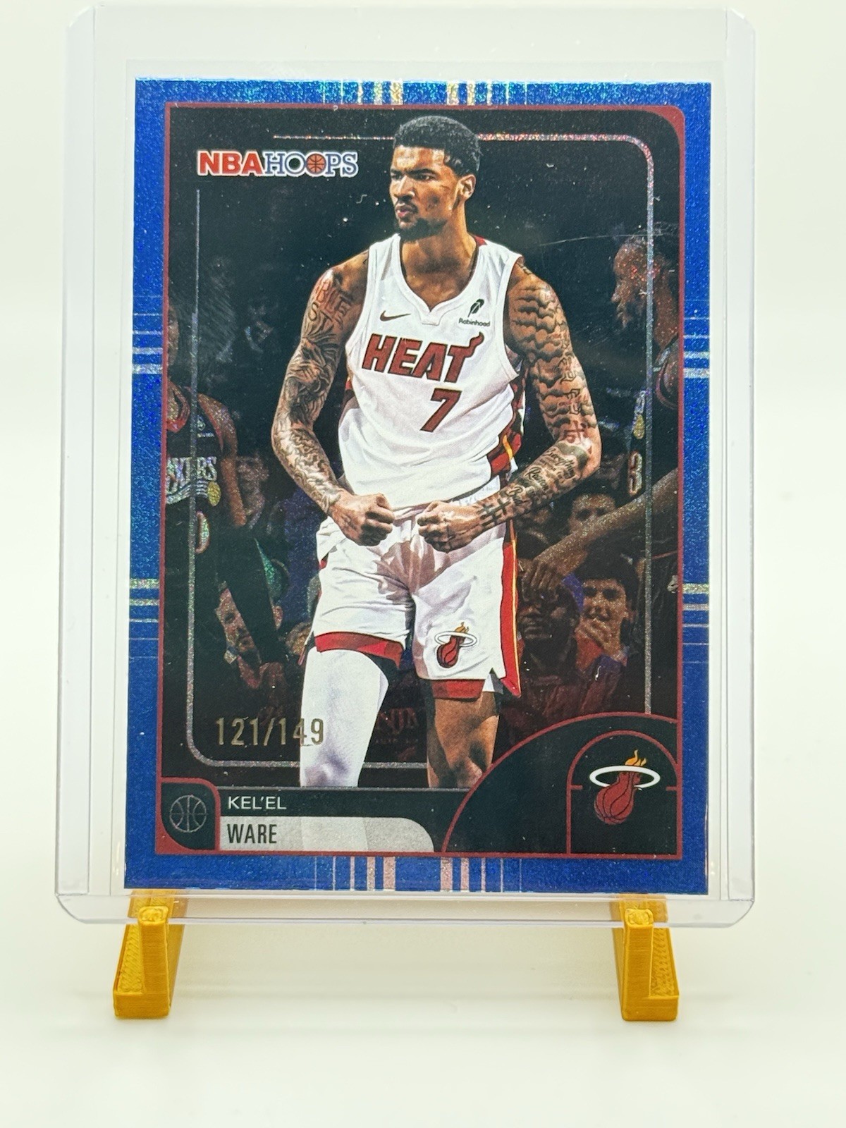 2025-25 NBA Hoops Kel’el Ware Pixel Burst Blue /149 Miami Heat #172
