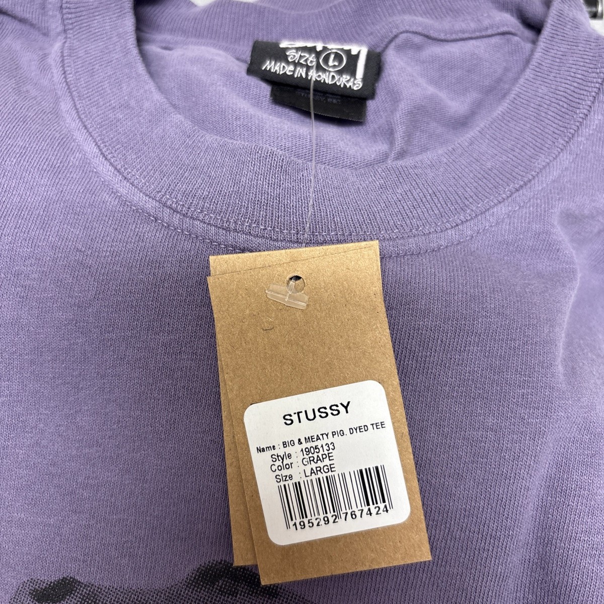 Stüssy authentic Big & Meaty Stussy Big & Meaty Pigment Dyed Tee Grape Large New With