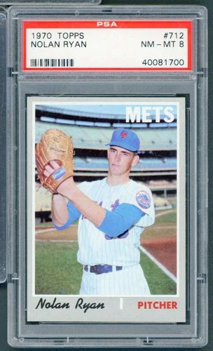 Nolan Ryan Card 1970 Topps #712 PSA 8