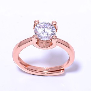 Authentic Emerald Quartz (Lab-Created) Rose Gold Plated Ring Adjst C-8
