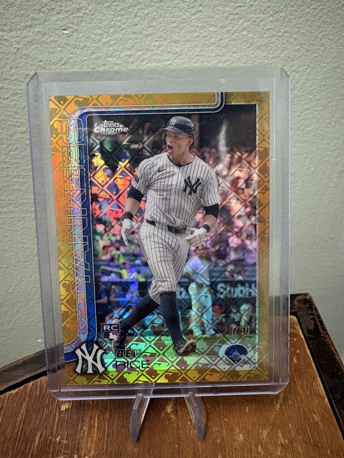 2025 Topps Chrome - Ben Rice #139 Gold Logofractor /50 (RC)