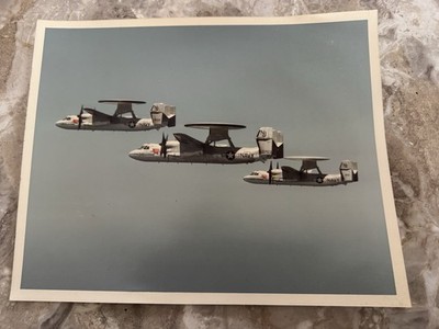Navy 1973 Three Grumman E-2 Hawkeye AEW Aircraft Flying In Formation Squadron