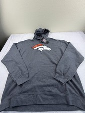 Fanatics Denver Broncos Pullover Hoodie Men  s Sz XL Grey Brand New