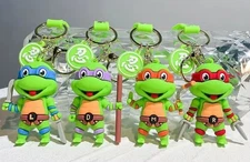 Teenage Mutant Ninja Turtles 3D Characters Silicone Keychain Set of 4