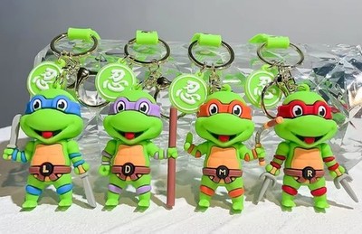 Teenage Mutant Ninja Turtles 3D Characters Silicone Keychain Set of 4
