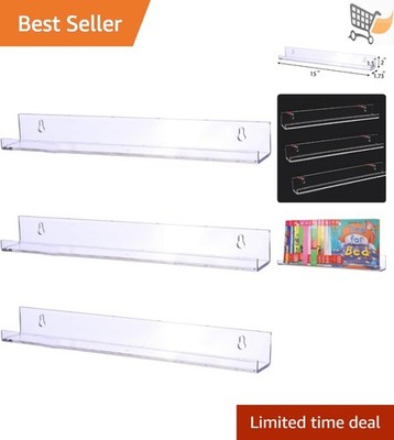 Kids Floating Shelves Acrylic 15 Inch Wall Mounted Display Shelf Kids Room
