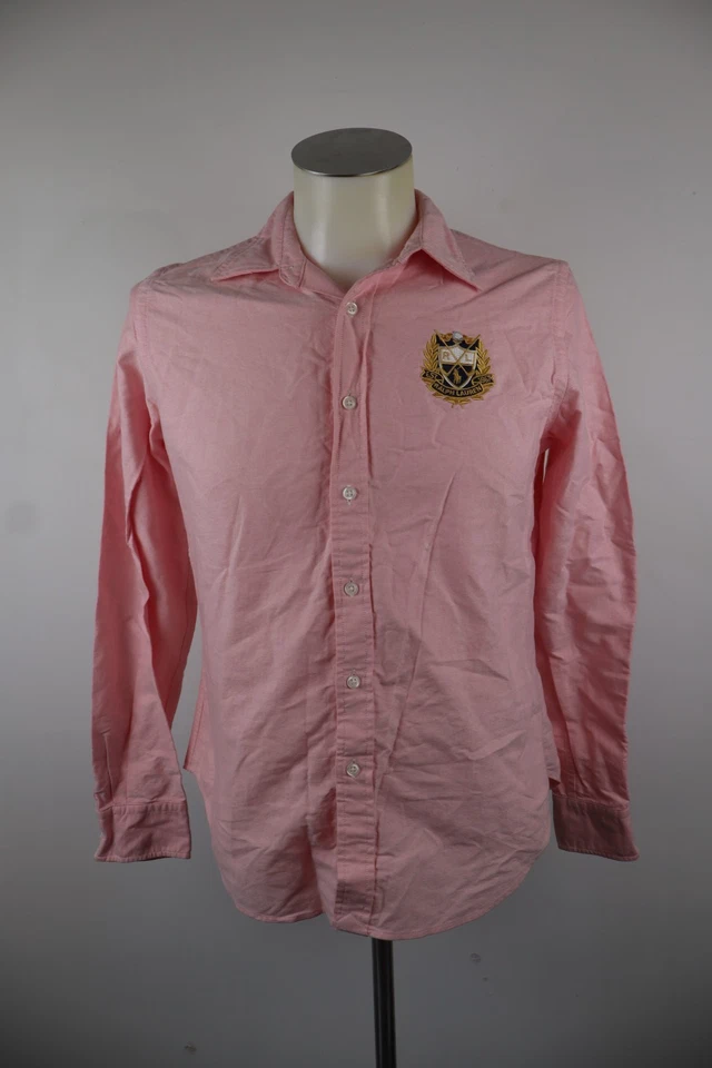 Ralph Lauren Camisa Mujer Algodón Rosa Unicolor Manga Larga Casual - Imagen 1 de 4