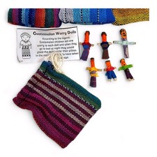 Guatemalan Worry Dolls 6 Mini Handmade Mayan Anxiety Relief Kids