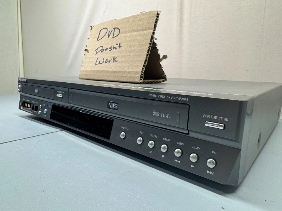 Go Video VR3845A VCR DVD Combo Grabadora DVD a VHS Grabadora De Colección - PIEZAS Foto 3 de 4