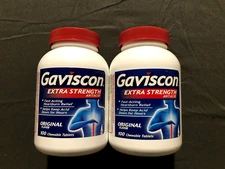 (2) New Bottles Gaviscon Antacid Extra Strength Fast Acting Heartburn Relief
