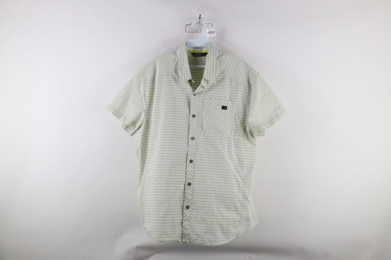 ARC'TERYX Camicia uomo Arcteryx taglia large punta manica corta colletto bottoni quadri