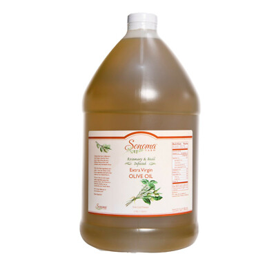 Rosemary / Basil Infused Extra Virgin Olive Oil Bulk 1 Gallon / 3.8 Liter