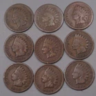 9-Indian Head Pennies all 1880's *Look at Dates* #2