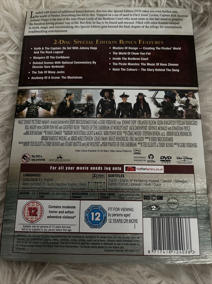 Pirates of the Caribbean At World's End DVD 2 Disc Special Edition & Slip Cover - Image 2 of 4