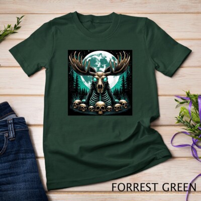 Cool Moose Skeleton Halloween Christmas Birthday T-Shirt Unisex T-shirt