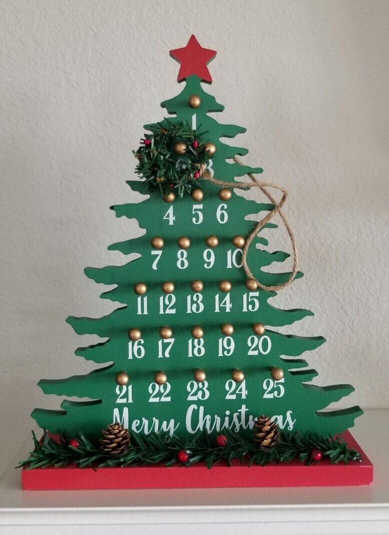 Ashland Tabletop Countdown Christmas Tree Advent Calendar with Wreath  Marker | eBay