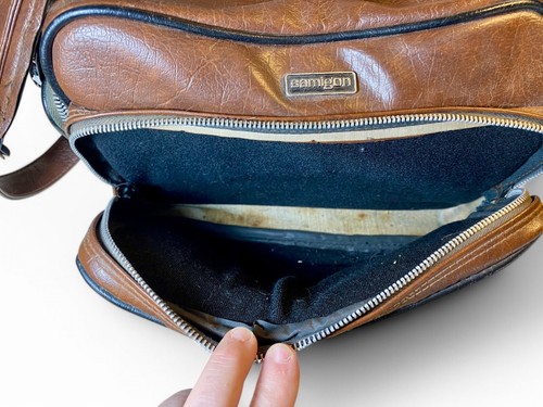 VTG 1970's Samigon Large Brown Vinyl Camera Bag - Picture 4 of 7