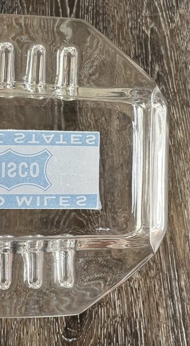 Vintage Frisco Railroad Octagon SAFEX Glass Ashtray 5,000 Miles In Nine States - Picture 6 of 7