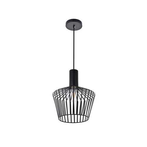 Living District Ronnie 1-Light Modern Metal Pendant in Black Finish - Picture 4 of 7