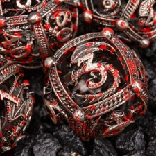 Sage’s Dragon Orb Rolling Doom Hollow Metal Polyhedral Dice Set DND Dice Set RPG