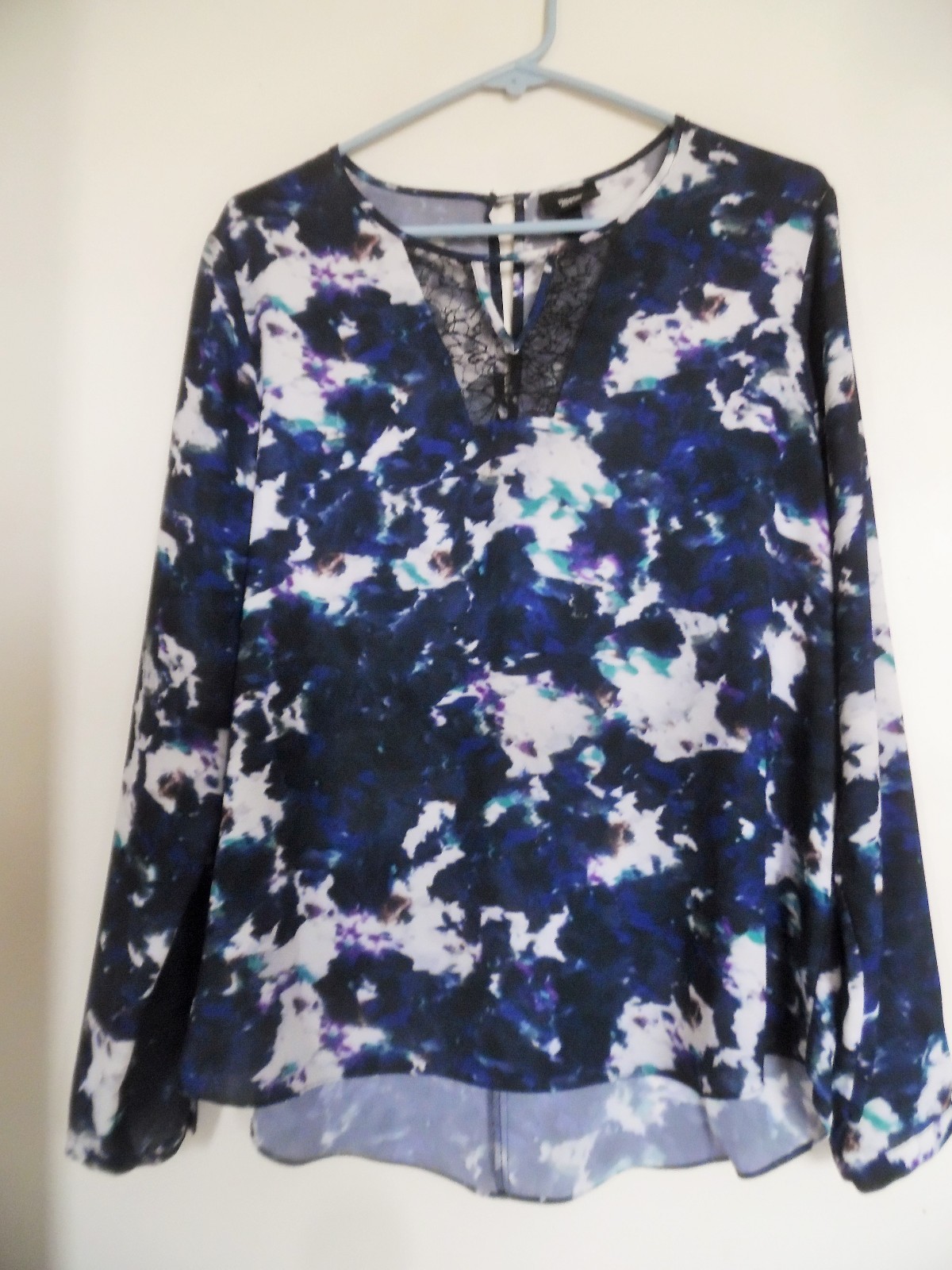 Mossimo Navy Multi High-Low Boho Peasant Tunic Size M