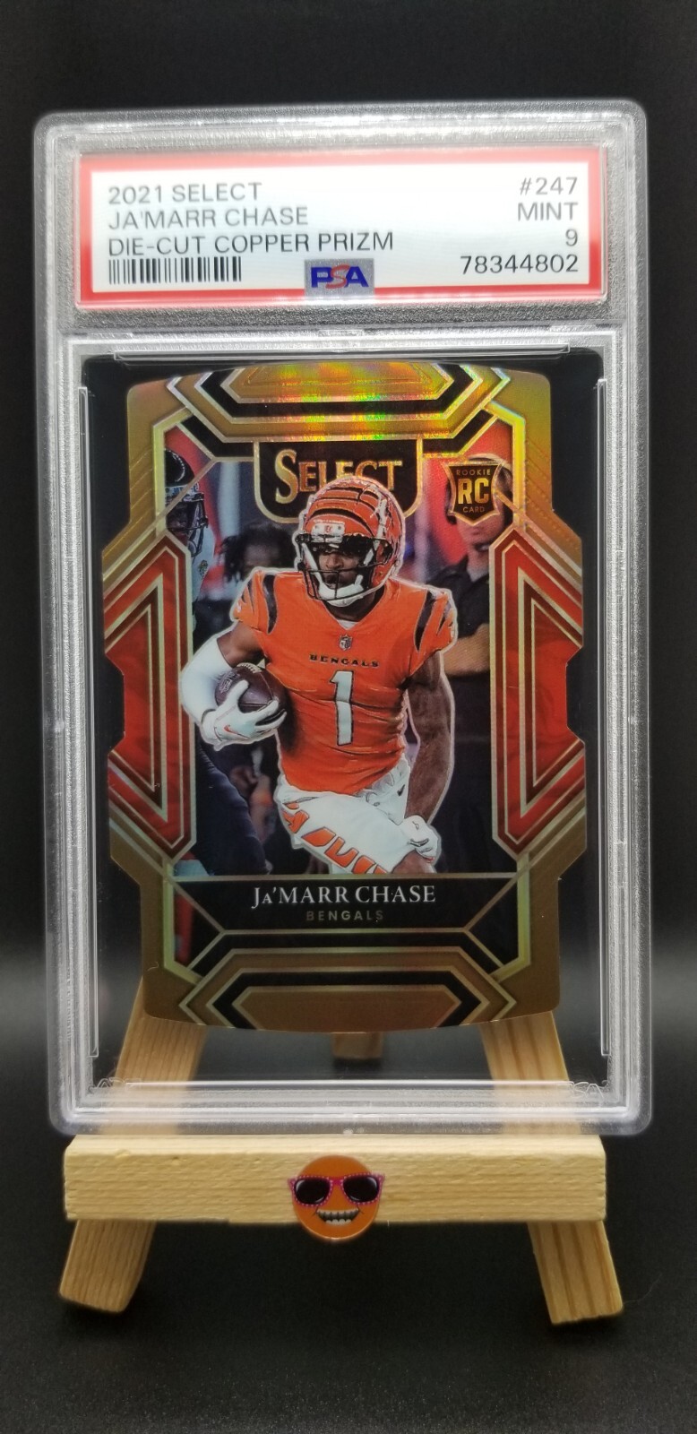 2021 Panini Select Jamarr Chase RC Copper Die Cut Prizm PSA MT 9 #'d/199 #247