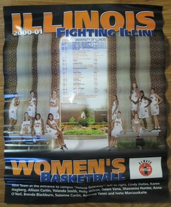 Illinois Fighting Illini Womens Basketball 2000 2001 Schedule Poster 22 X 17 Ebay