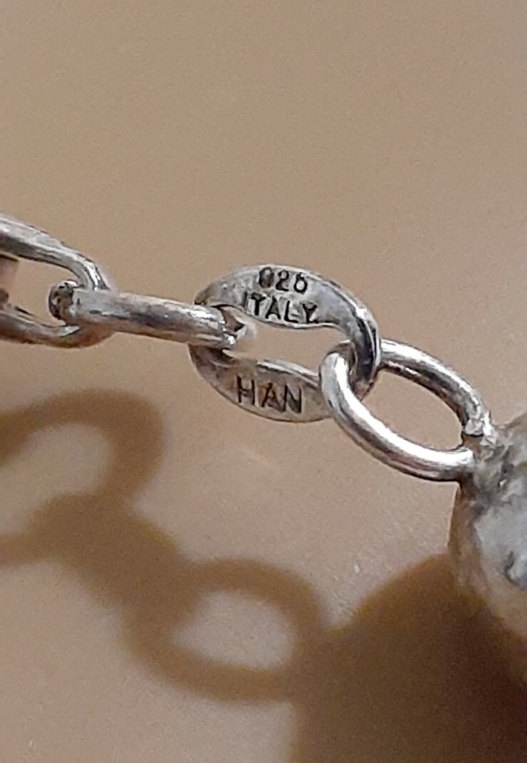 HAN SOLID 925 SILVER BEADED BRACELET Made in Italy - image 8