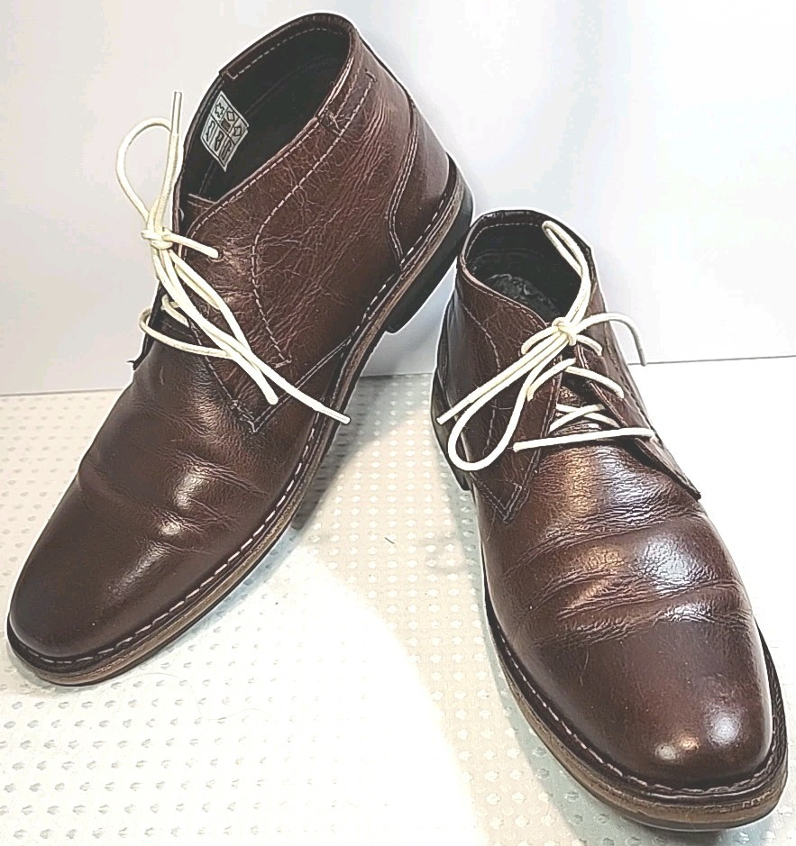 SAOLA Stivali derby chukka uomo 10 Steve Madden cognac marrone ivon legno eleganti invecchiati