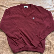 vintage izod made in usa sweater v neck maroon xl