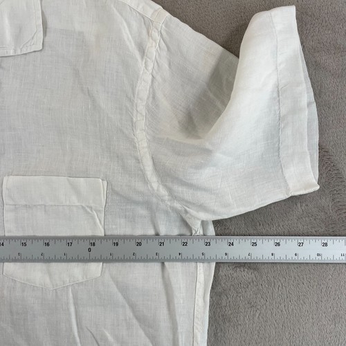Hartford Alternative Classics Shirt Men Large White 100% Linen Loop Collar NWOT - Picture 5 of 8