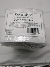 DermaRite 4"x4" Bordered Gauze Dressing NonSterile 100 per Pack NIP